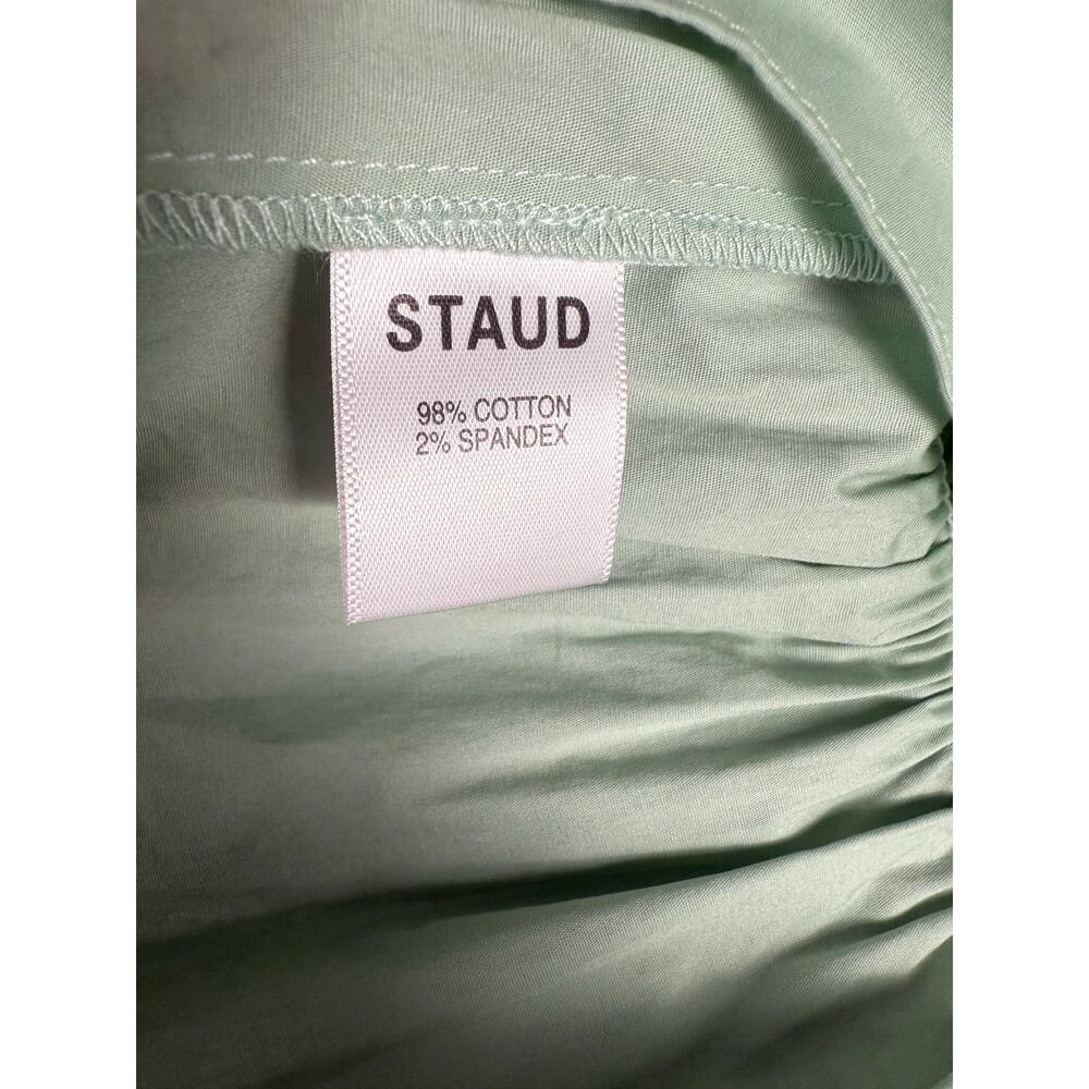 Staud Ida Smocked Poplin Top Sage Green Size Medium - Picture 9 of 9